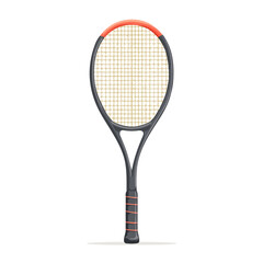 Tennis Racket, 2D flat vector illustration in icon style, isolated on a white background