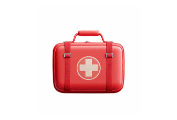 Portable PNG First Aid Set with Transparent Background for Medical Help, Accident Safety and Health Treatment vector