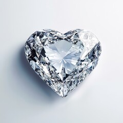 A stunning heart-shaped diamond sparkling against a light background, showcasing its exquisite cut and brilliance.