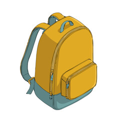 Backpack, 2D flat vector illustration in icon style, isolated on a white background