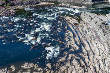 Low water level in a Quebec river