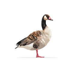 Minimal 2D flat vector of a Goose, icon-style illustration on a white background