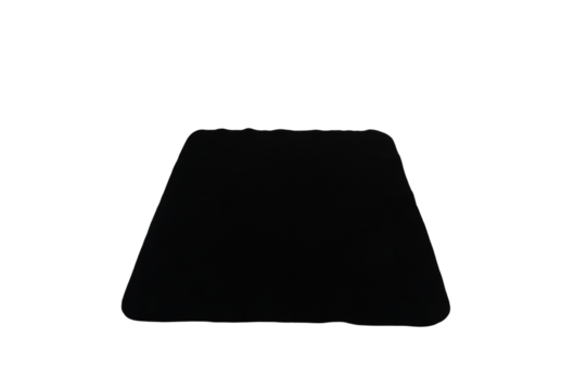 A smooth, dark, trapezoidal surface with subtle lighting and a transparent background
