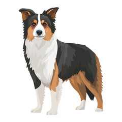 Minimal 2D flat vector of a Farm Dog, icon-style illustration on a white background