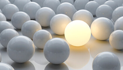 Naklejka premium Standout Sphere — Leadership & Differentiation Concept, Bright Among the Grey