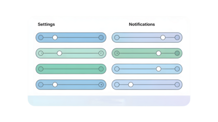Modern UI slider controls for intuitive settings and notification adjustments on digital interfaces