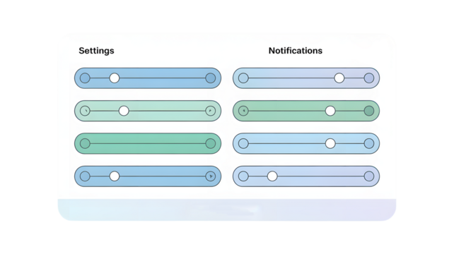 Modern UI slider controls for intuitive settings and notification adjustments on digital interfaces