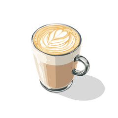 Minimal 2D flat vector of a Latte, icon-style illustration on a white background