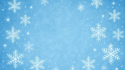 Snowflakes on blue background