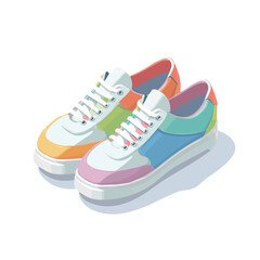 Flat 2D Bowling Shoes vector illustration, icon graphic on white background