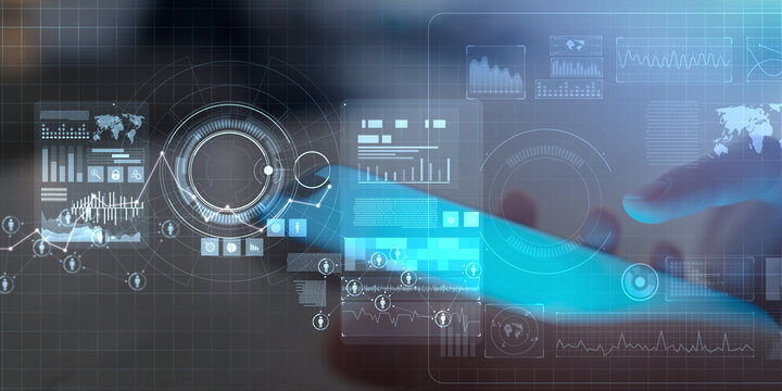 Advanced Data Analytics and Machine Learning Visualization on Digital Interface.