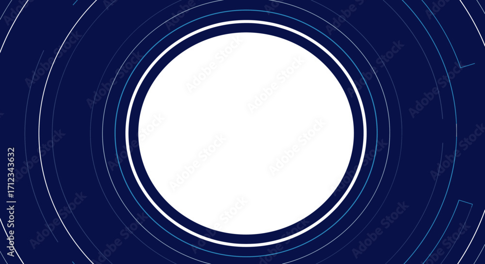 Poster abstract flat vector background with circular design in blue tones