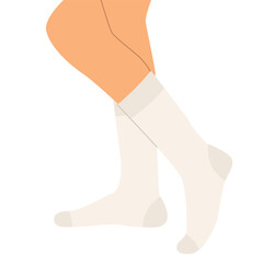 legs in long white socks, perfect for fashion graphics, lifestyle projects, apparel prints, and cozy home decor concepts- vector illustration