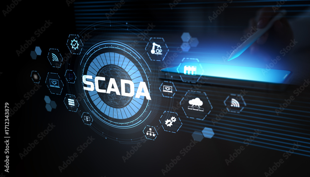 Poster SCADA System Interface for Industrial Control and Real-Time Monitoring Visualization.