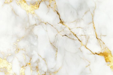 Minimalist background of luxurious white marble texture with soft golden veins, perfect for text overlay, clean and elegant, high resolution, seamless pattern