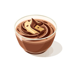 2D flat vector graphic of a Chocolate Mousse in icon style, isolated on white background