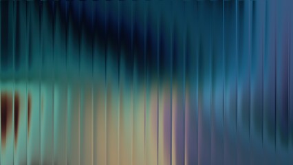 Abstract vertical ribbed glass with deep blue and teal gradient light background texture