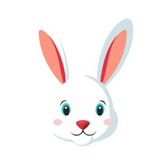 Obraz premium Rabbit Face Colored Icon