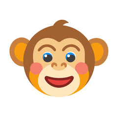 Fototapeta premium Monkey Face Colored Icon