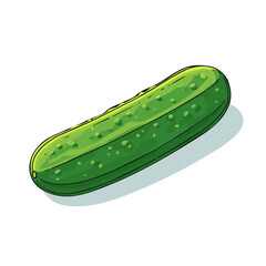2D flat vector graphic of a Cucumber in icon style, isolated on white background