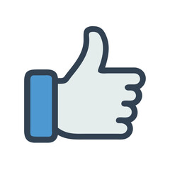 Thumbs Up Like Blue Sleeve Flat Icon