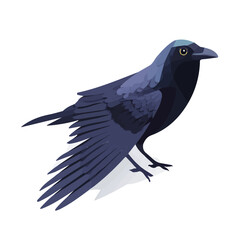 Minimal 2D flat vector of a Raven, icon-style illustration on a white background