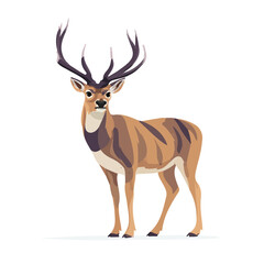 Fototapeta premium Minimal 2D flat vector of a Deer, icon-style illustration on a white background