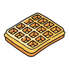 2D flat vector graphic of a Waffle in icon style, isolated on white background