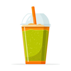 Flat 2D Smoothie vector illustration, icon graphic on white background