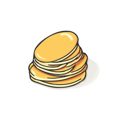Pancakes, 2D flat vector illustration in icon style, isolated on a white background