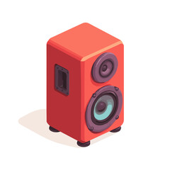 Minimal 2D flat vector of a Speaker, icon-style illustration on a white background