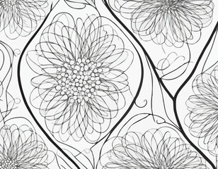 Seamless Line Pattern with Organic Shapes, Repeating Abstract Motif in Black and White for Textile Design, Wallpaper, and Creative Backgrounds.