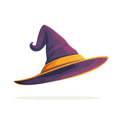 2D flat vector graphic of a Witch Hat in icon style, isolated on white background