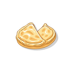 Flat 2D Pierogi vector illustration, icon graphic on white background