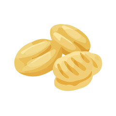 Minimal 2D flat vector of a Gnocchi, icon-style illustration on a white background