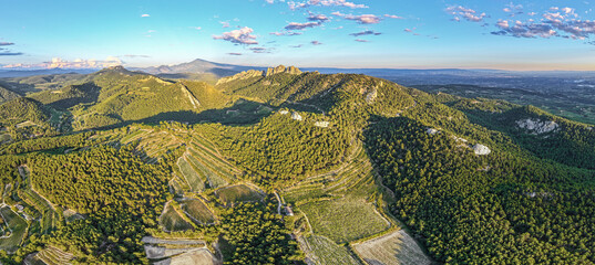 Aerial View Dramatic Sunset Above