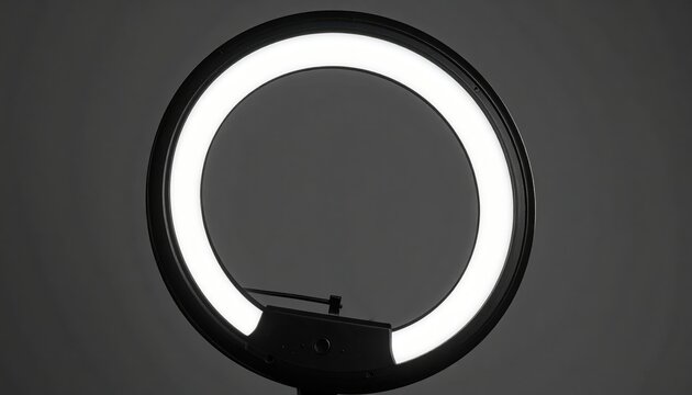 A sleek, circular,  light illuminates the dark gray background.