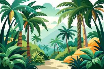 Fototapeta premium palm trees on the beach