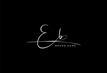 Obraz premium EB letter beauty cursive handwriting logo.