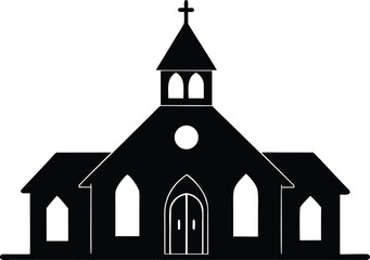 Church silhouette silhouette vector illustration