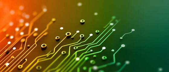 Abstract technology background with circuit lines and nodes