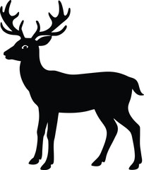  Reindeer silhouette vector illustration