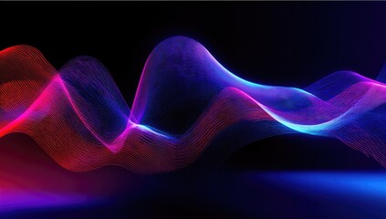 Abstract neon waves flowing across a dark background, vibrant colors.