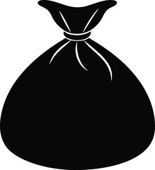 Santa’s sack silhouette vector illustration