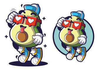 Avocado fruit cartoon characters