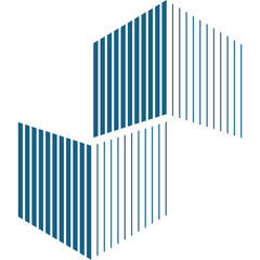 Abstract Blue Hexagon Shapes with Striped Lines for Modern Geometric Design