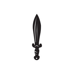 Ornate sword icon. Stylized sword silhouette, great for fantasy, history, or gaming designs.