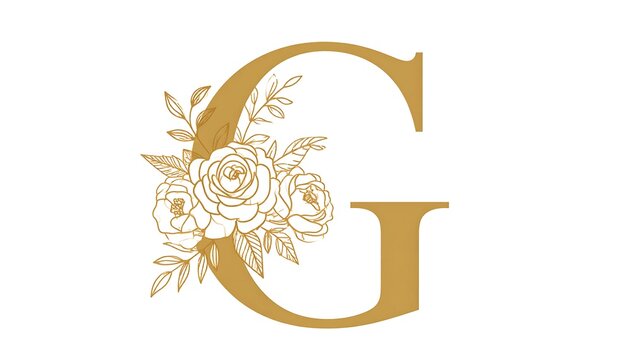 Ornate gold letter 'G' with floral design