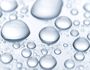 Water droplets on smooth surface with