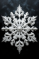 Paper Cut Snowflake on Dark Background